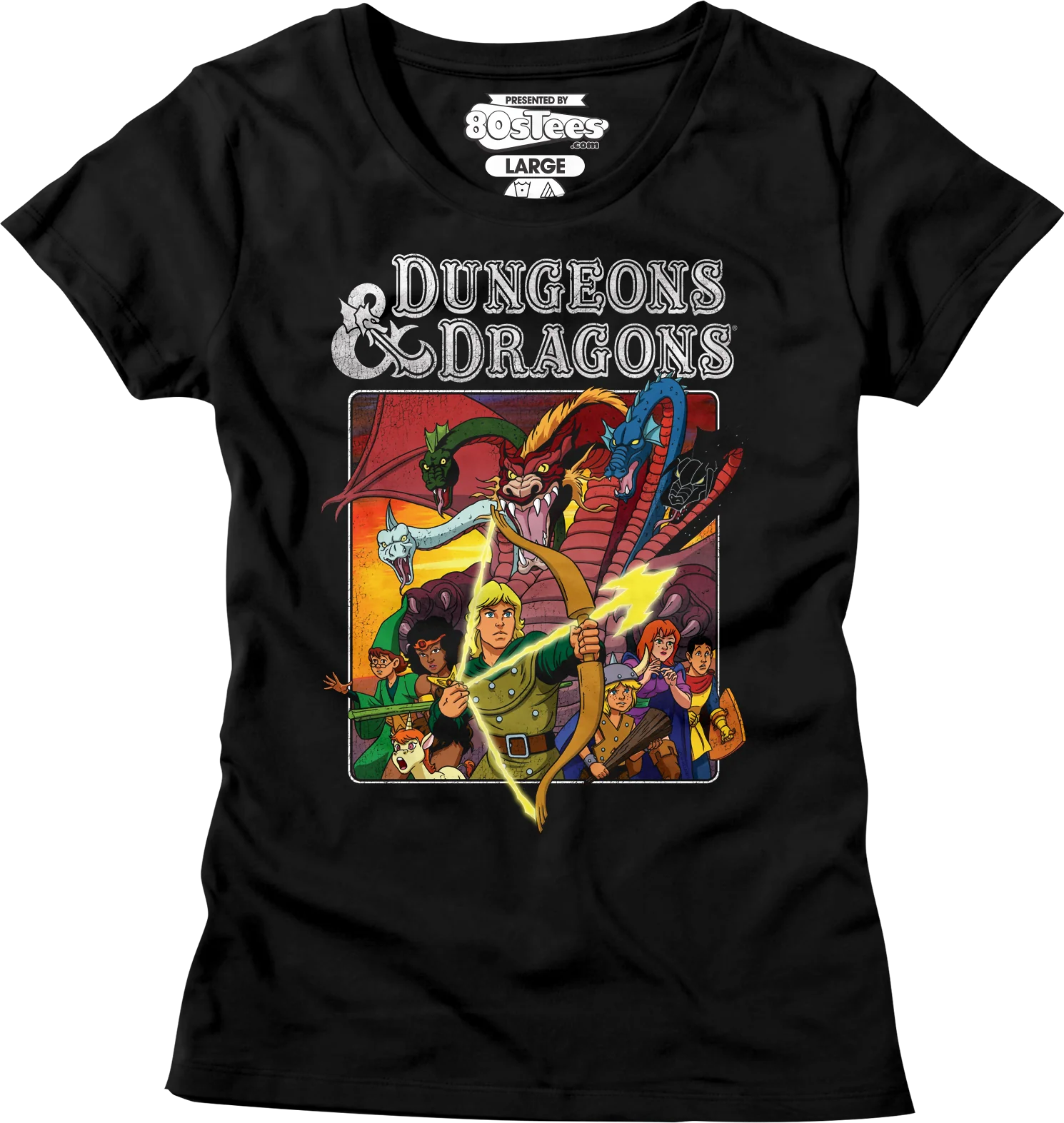Womens Cartoon Characters Dungeons & Dragons Shirt