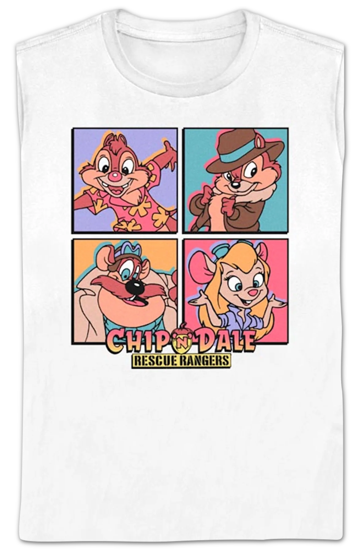Womens Character Squares Chip 'n Dale Rescue Rangers Shirt - Image 2