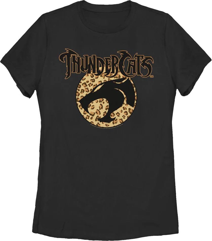 Womens Cheetah Print Logo ThunderCats Shirt