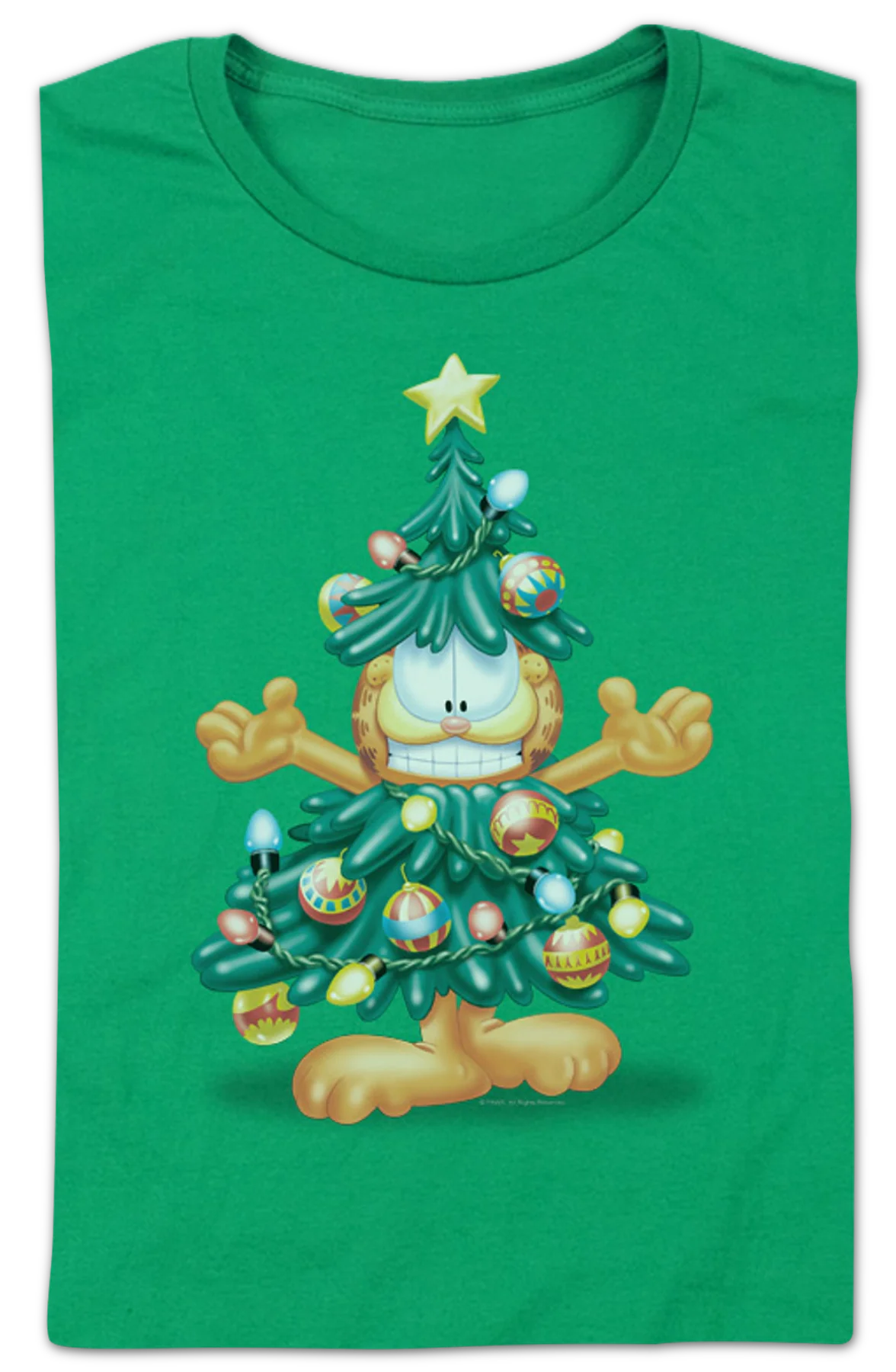 Womens Christmas Tree Garfield Shirt