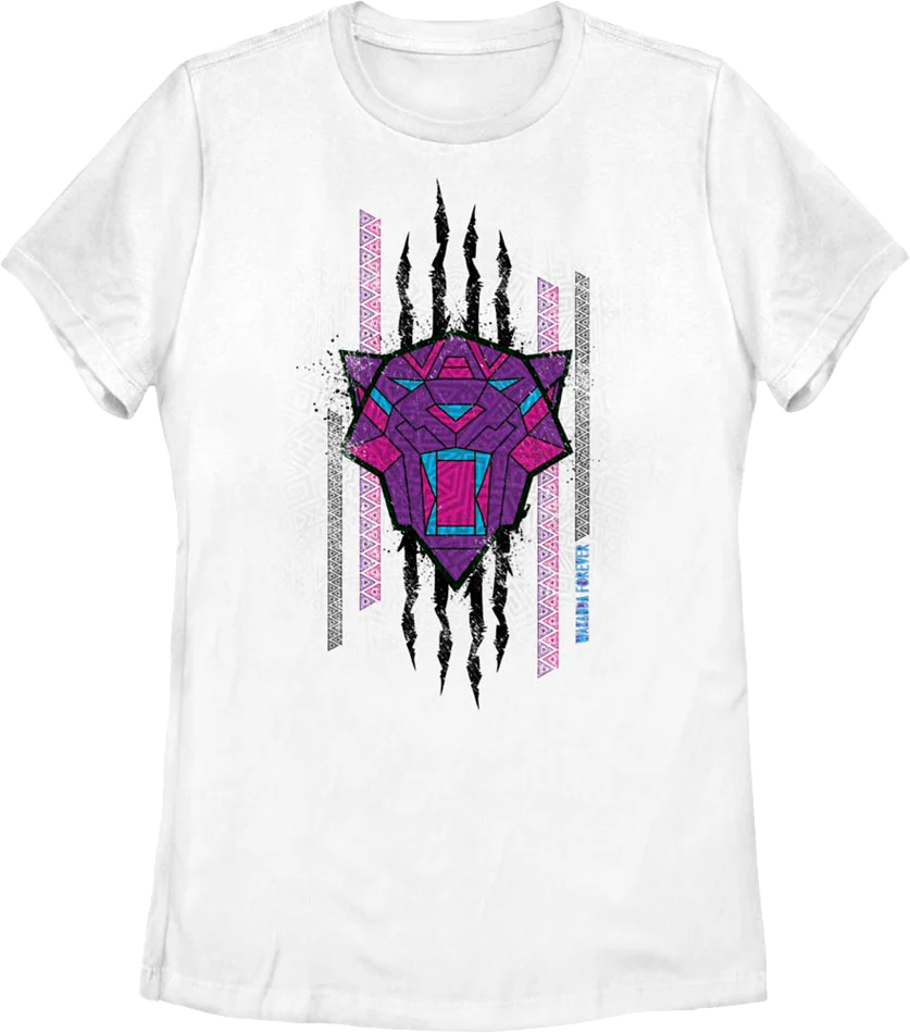 Womens Clawed Sketch Black Panther Wakanda Forever Marvel Comics Shirt