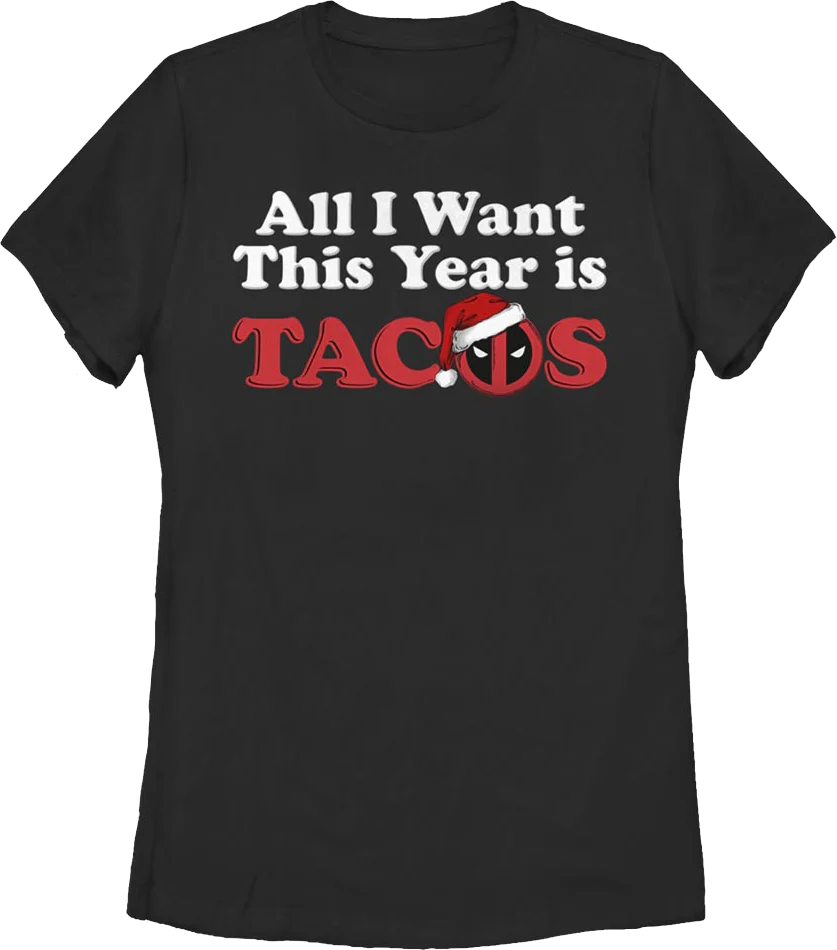 Womens Deadpool Christmas Tacos Shirt