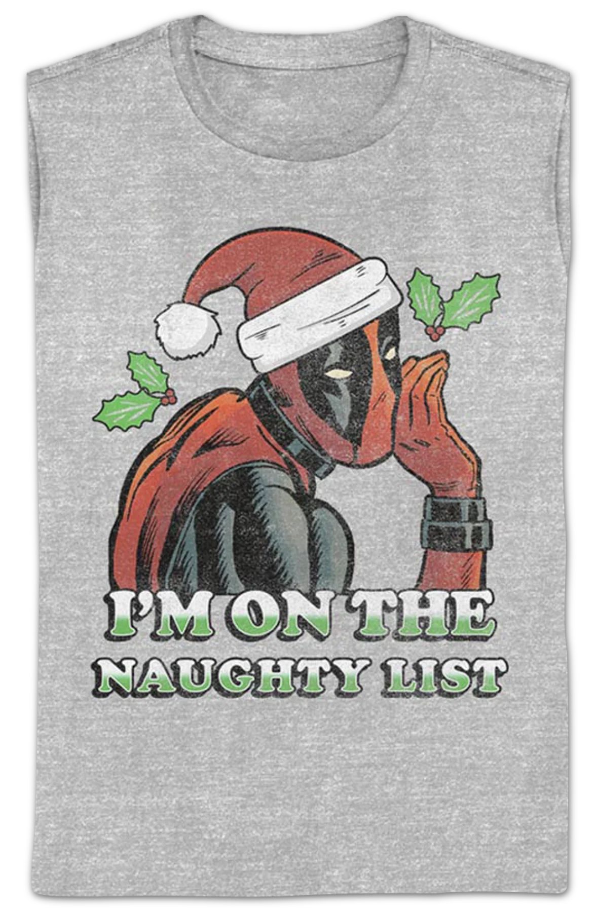 Womens Deadpool I'm On The Naughty List Marvel Comics Shirt - Image 2