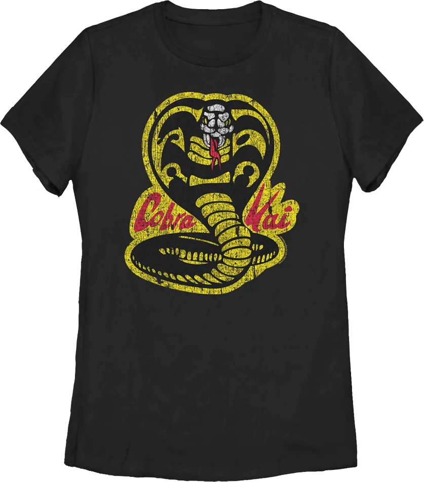 Womens Distressed Logo Cobra Kai Shirt
