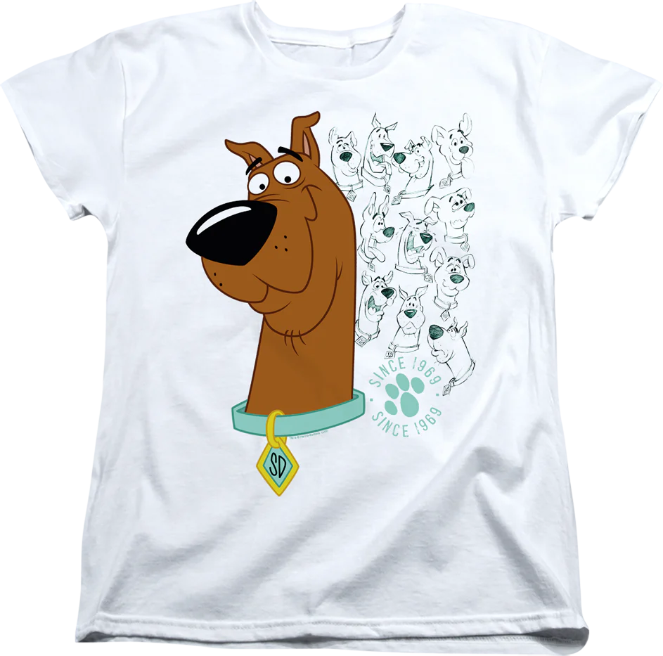 Womens Evolution Of Scooby-Doo Shirt