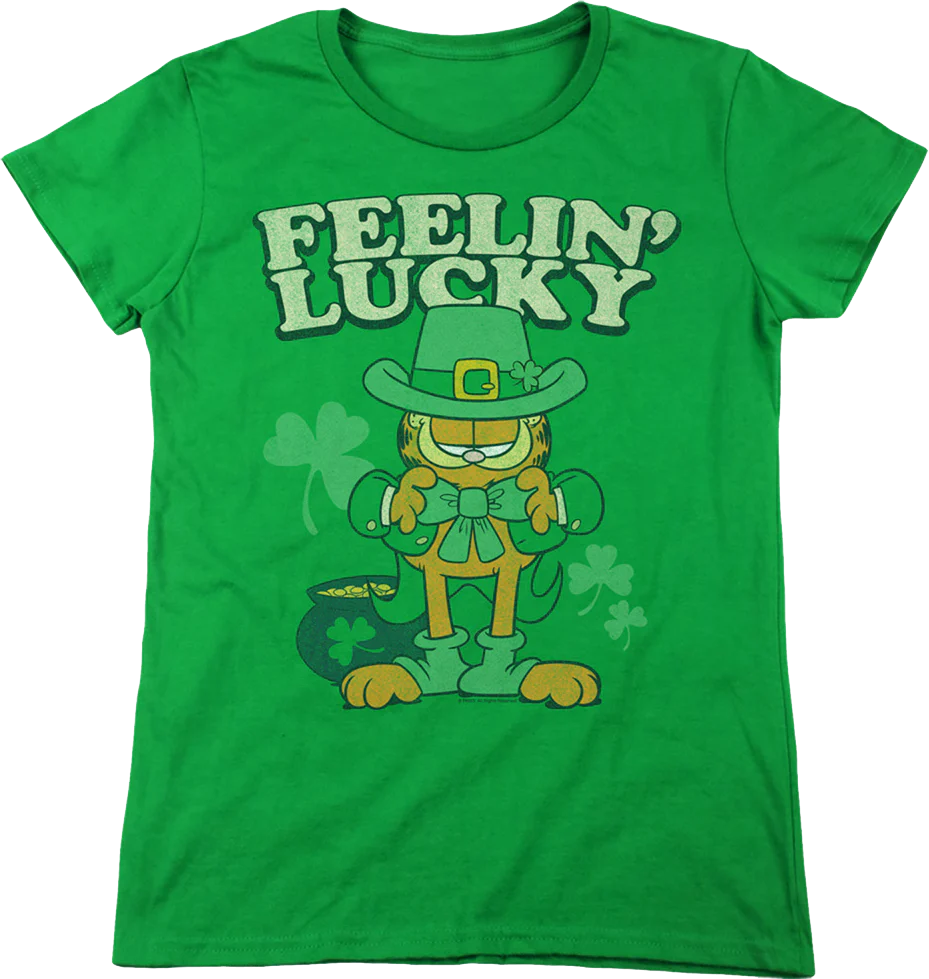 Womens Feelin' Lucky Garfield Shirt