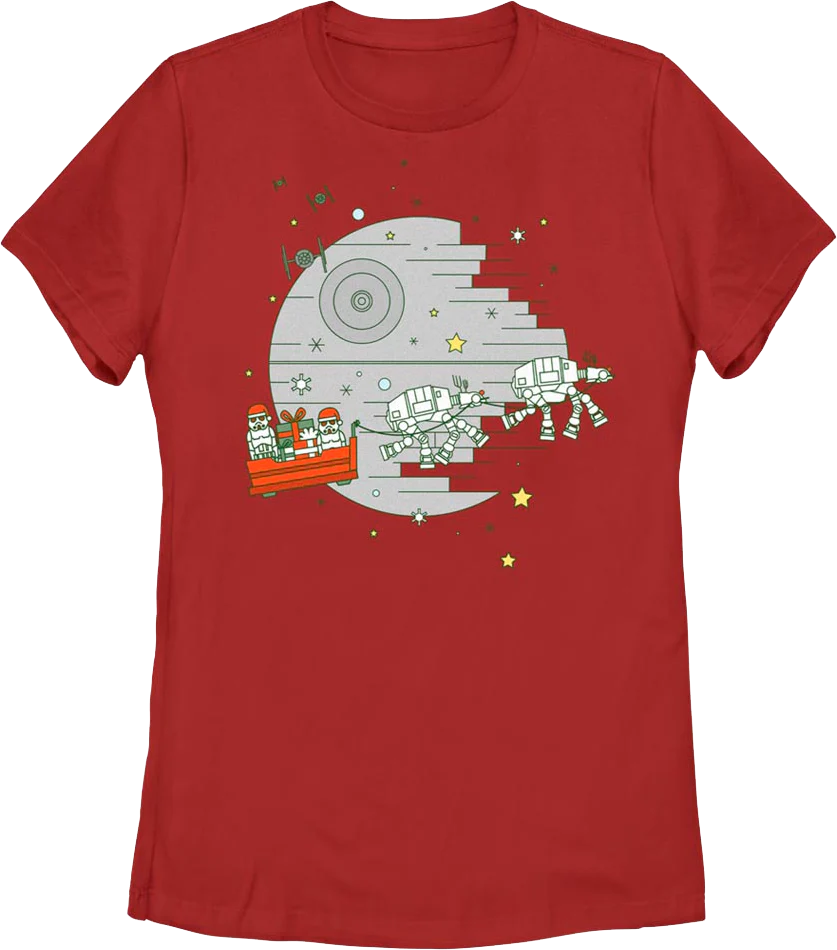 Womens Galactic Empire Christmas Sleigh Star Wars Shirt