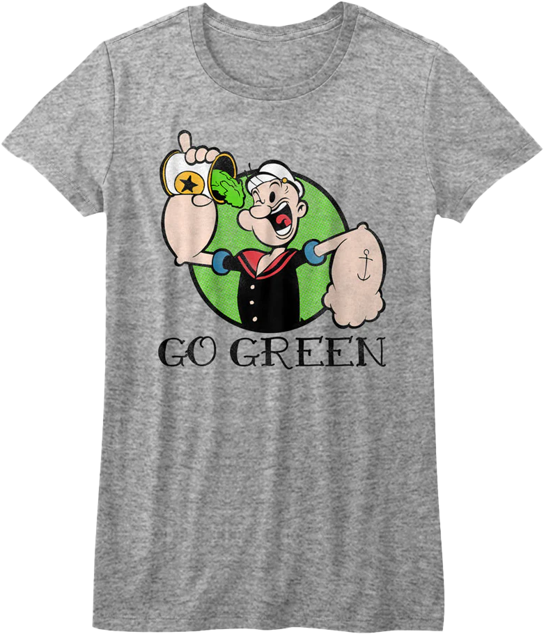 Womens Go Green Popeye Shirt