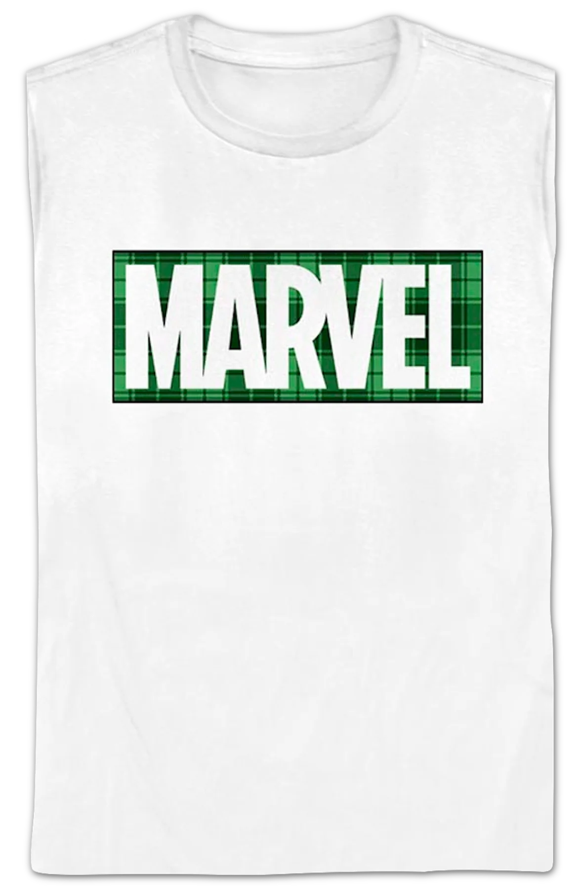 Womens Green Plaid Logo Marvel Comics Shirt - Image 2