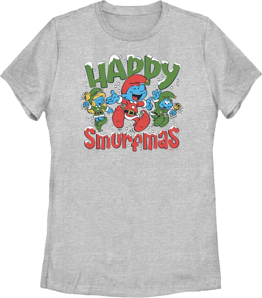 Womens Happy Smurfmas Smurfs Shirt