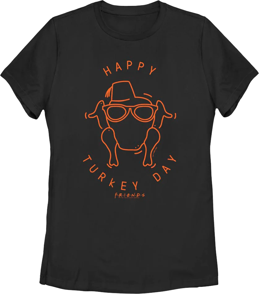 Womens Happy Turkey Day Friends Shirt