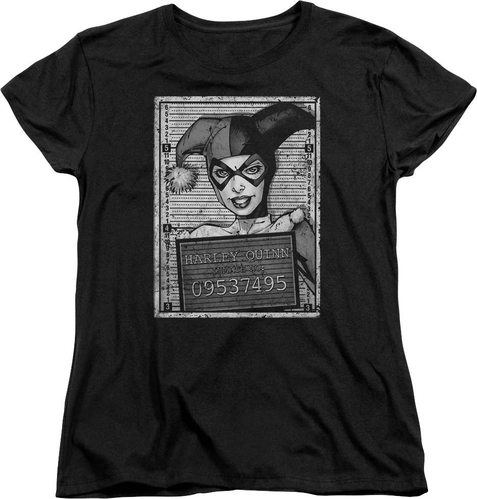 Womens Harley Quinn Mug Shot DC Comics Shirt