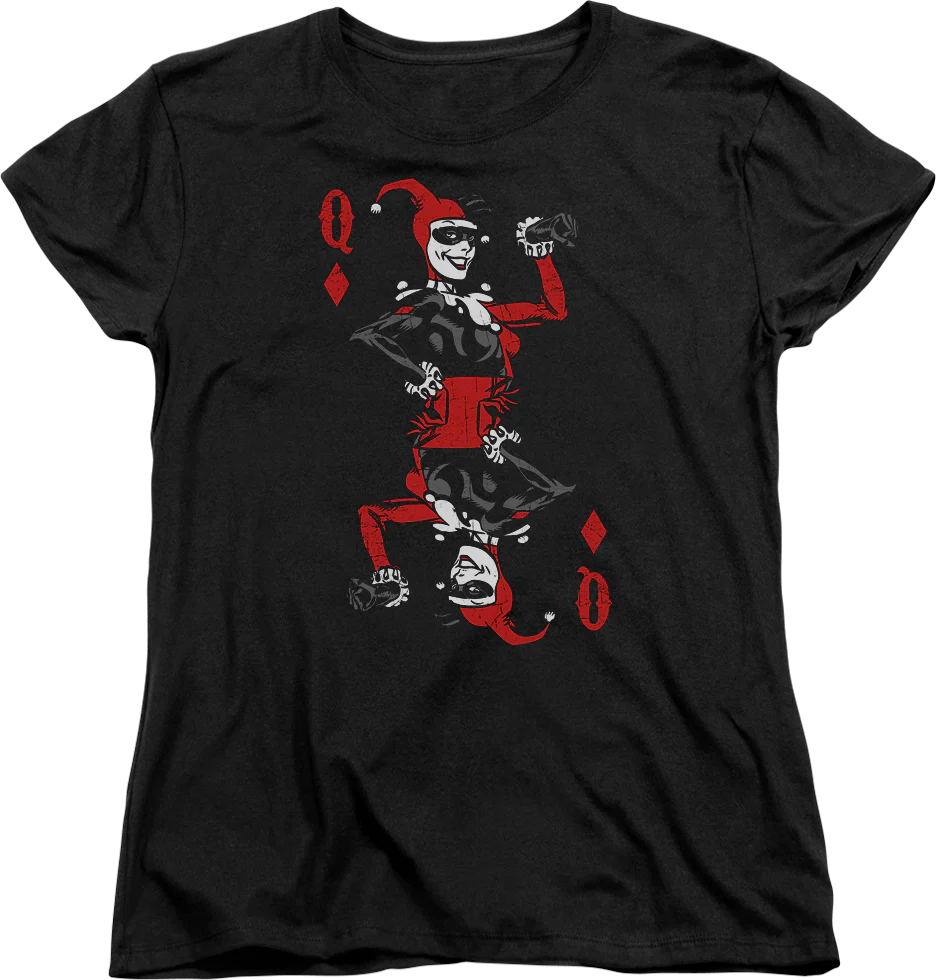 Womens Harley Quinn Playing Card Batman Shirt
