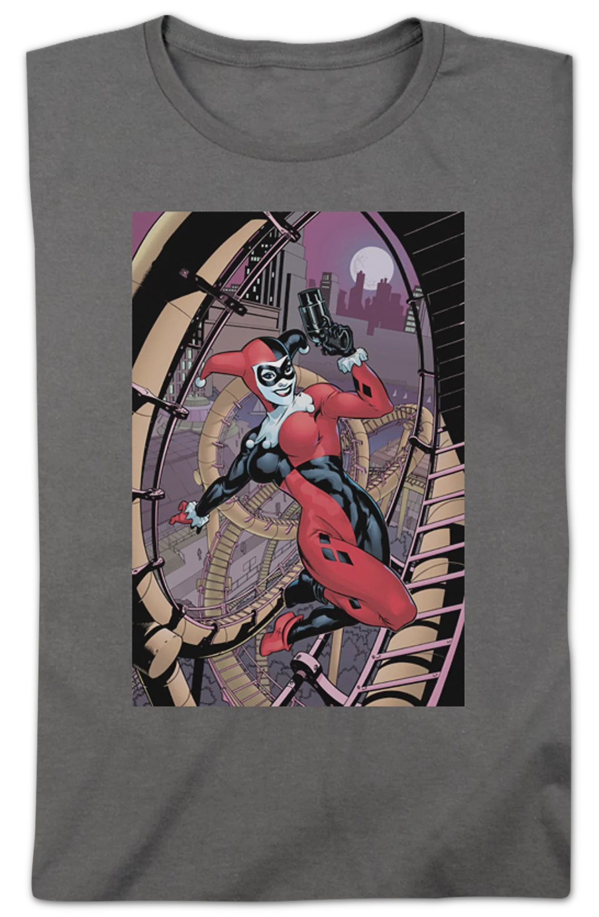 Womens Harley Quinn Roller Coaster Of Love DC Comics Shirt - Image 2