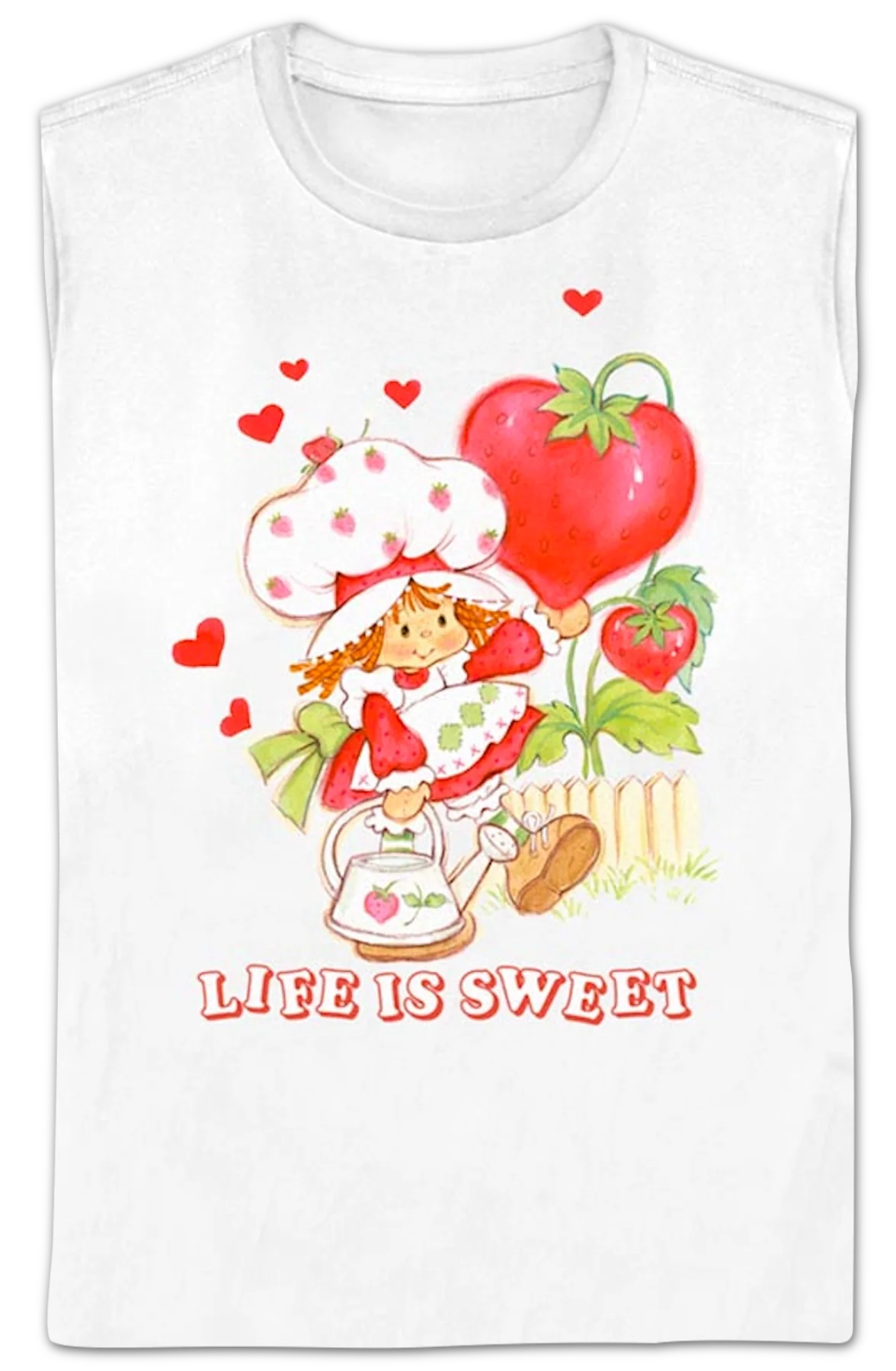 Womens Hearts Life Is Sweet Strawberry Shortcake Shirt - Image 2