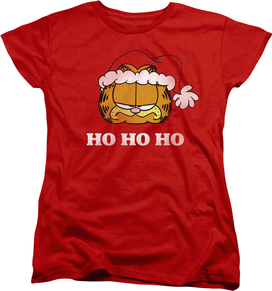 Womens Ho Ho Ho Garfield Christmas Shirt