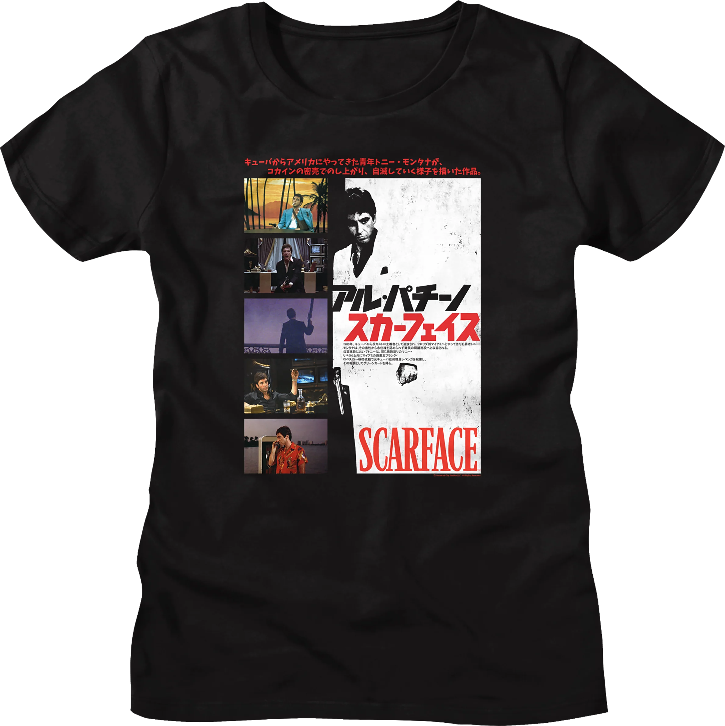Womens Japanese Collage Poster Scarface Shirt
