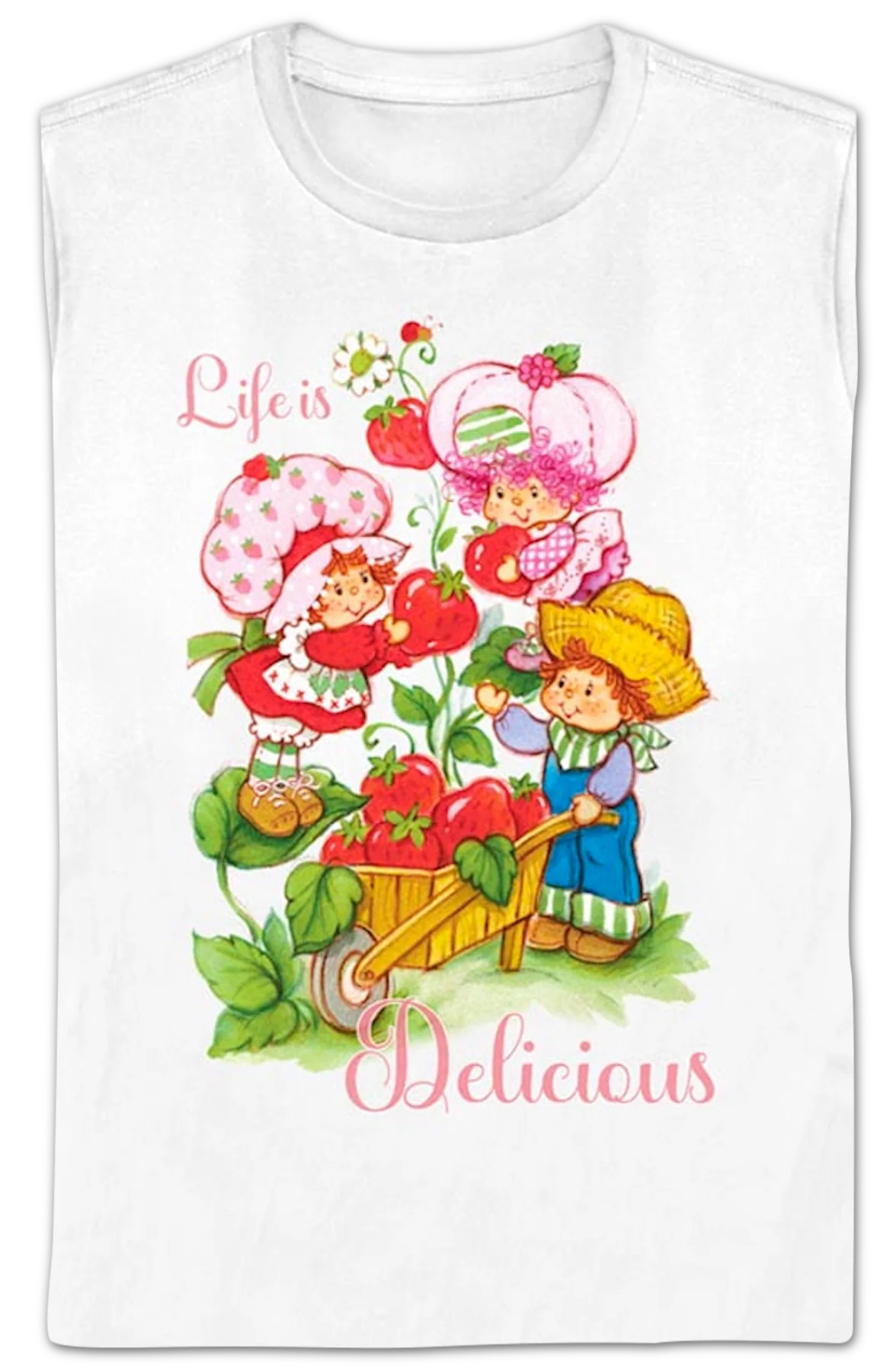 Womens Life Is Delicious Strawberry Shortcake Shirt - Image 2