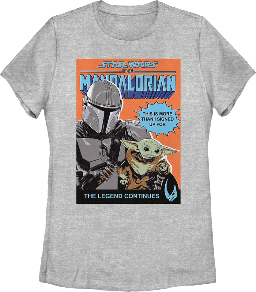 Womens Mandalorian Legend Continues Comic Book Cover Star Wars Shirt