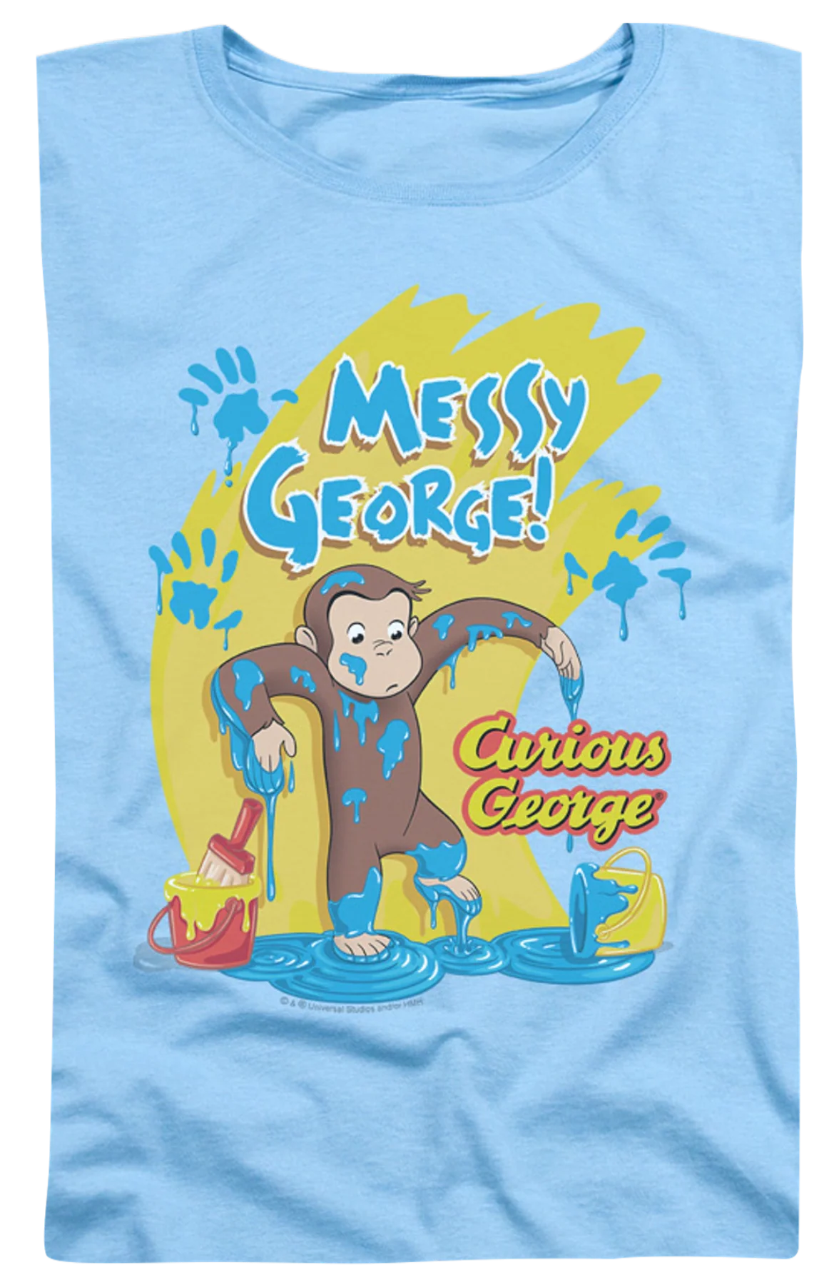 Womens Messy Curious George Shirt - Image 2