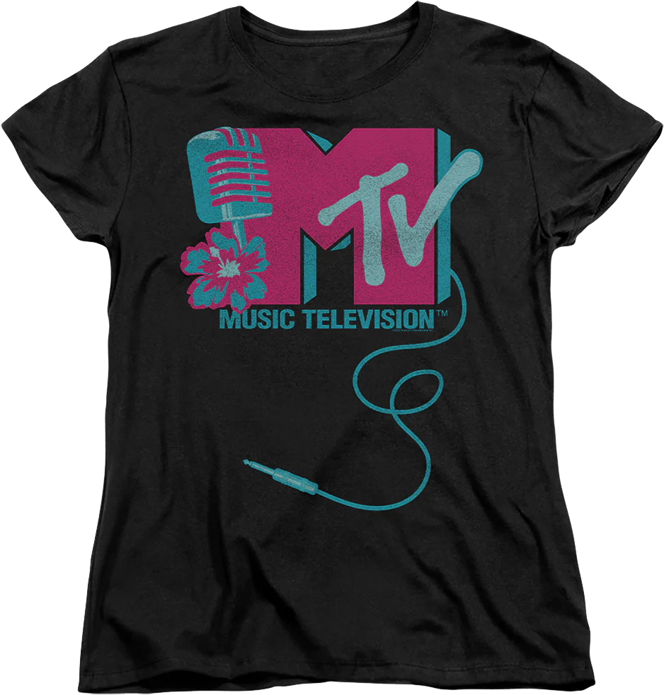 Womens Microphone Logo MTV Shirt