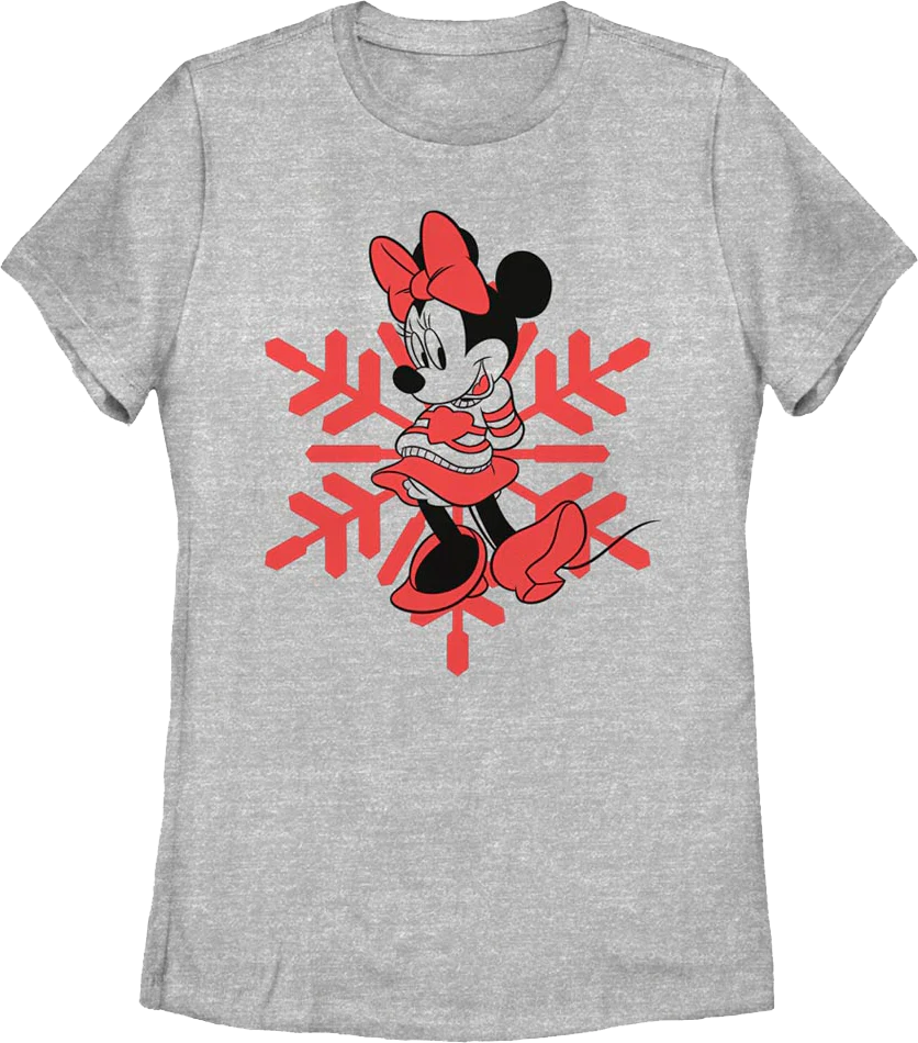 Womens Minnie Mouse Snowflake Shirt