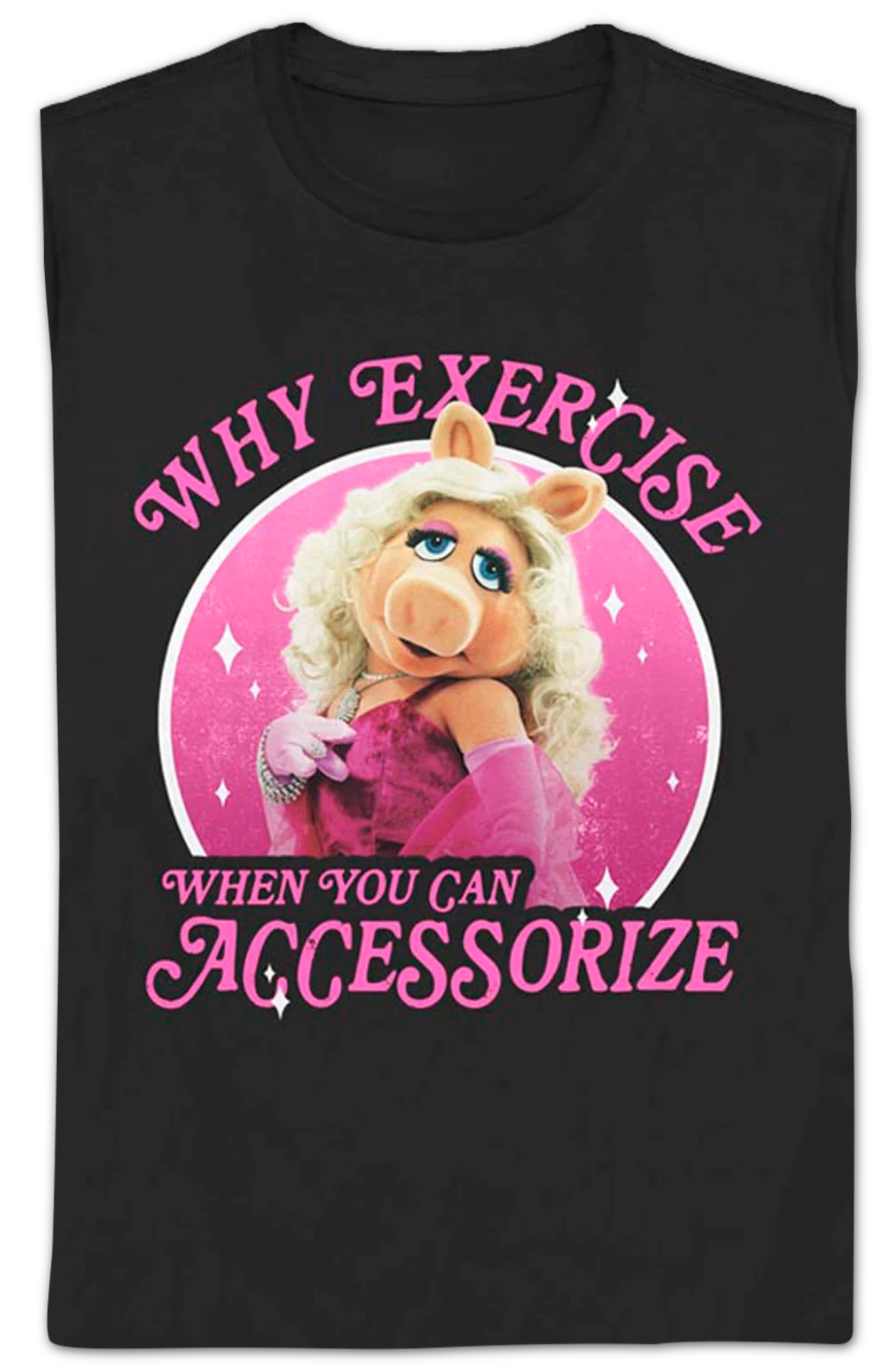 Womens Miss Piggy Why Exercise Muppets Shirt - Image 2