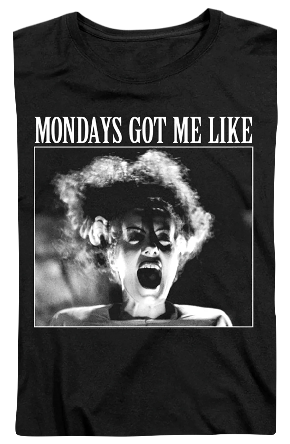 Womens Mondays Got Me Like Bride Of Frankenstein Shirt - Image 2