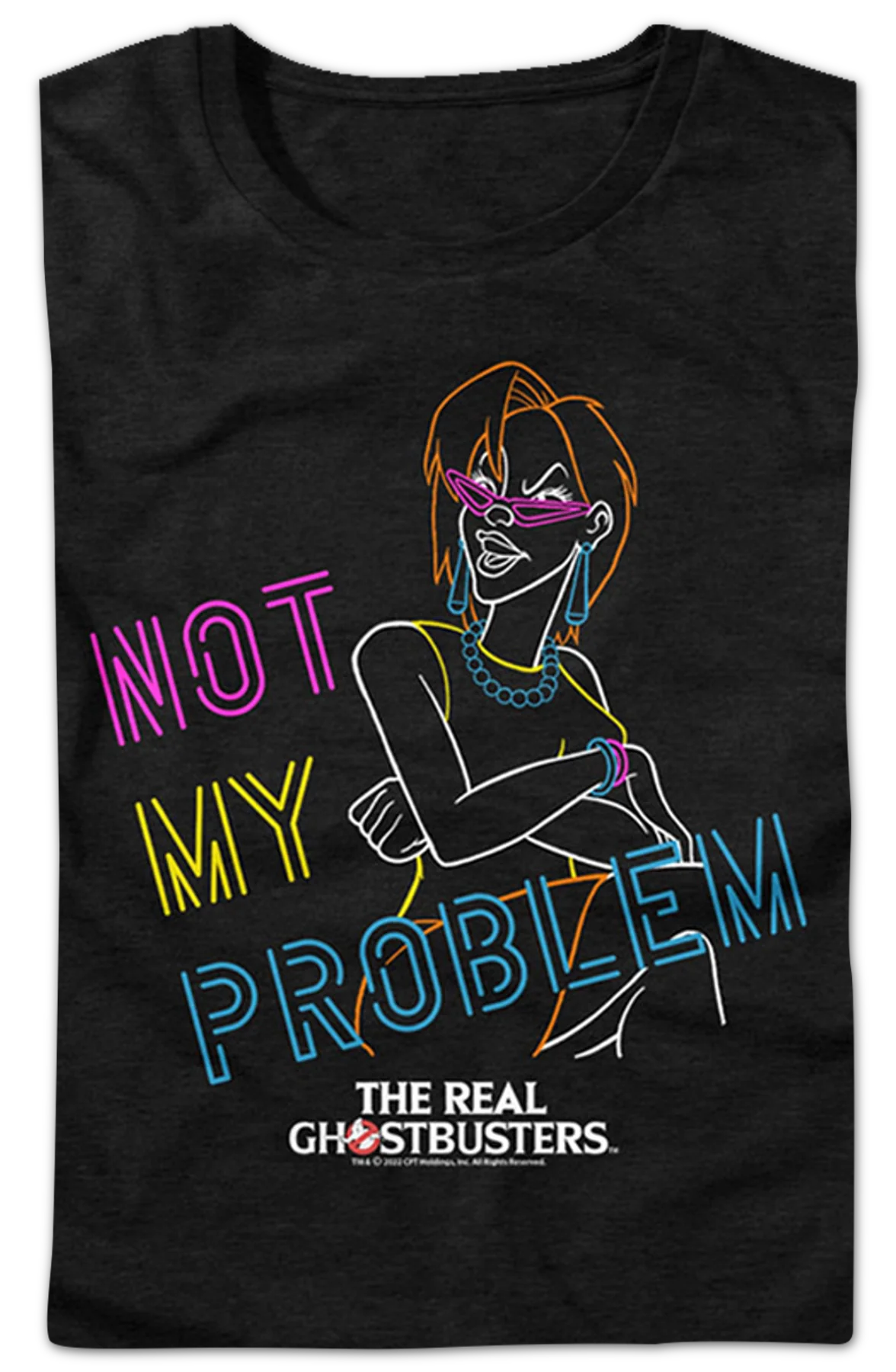 Womens Neon Janine Not My Problem Real Ghostbusters Shirt - Image 2