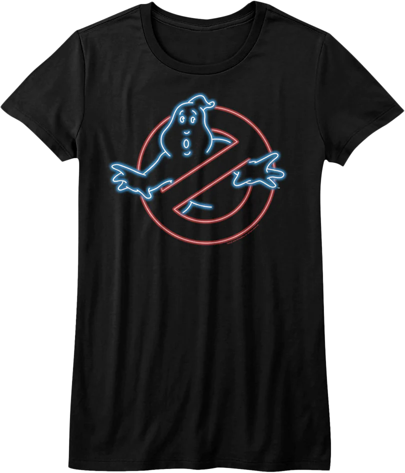Womens Neon Logo Real Ghostbusters Shirt