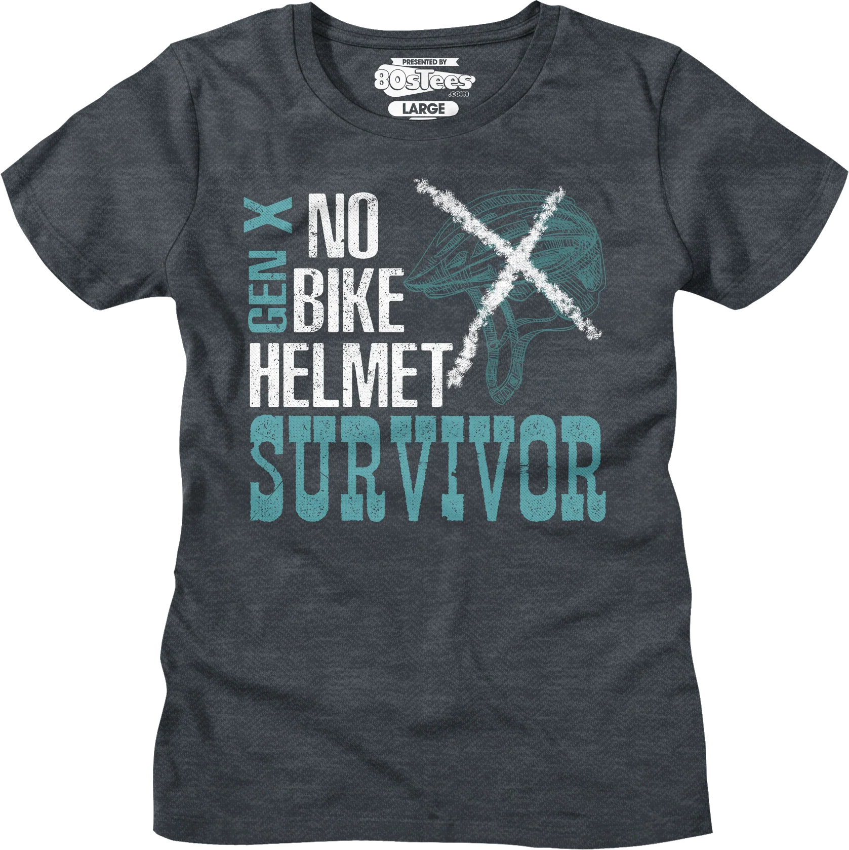 Womens No Bike Helmet Survivor Shirt - Image 4