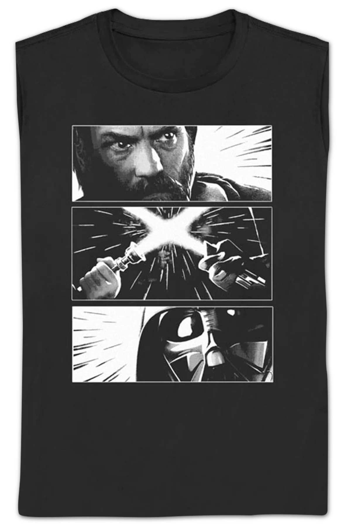 Womens Obi-Wan Kenobi and Darth Vader Panels Star Wars Shirt - Image 2