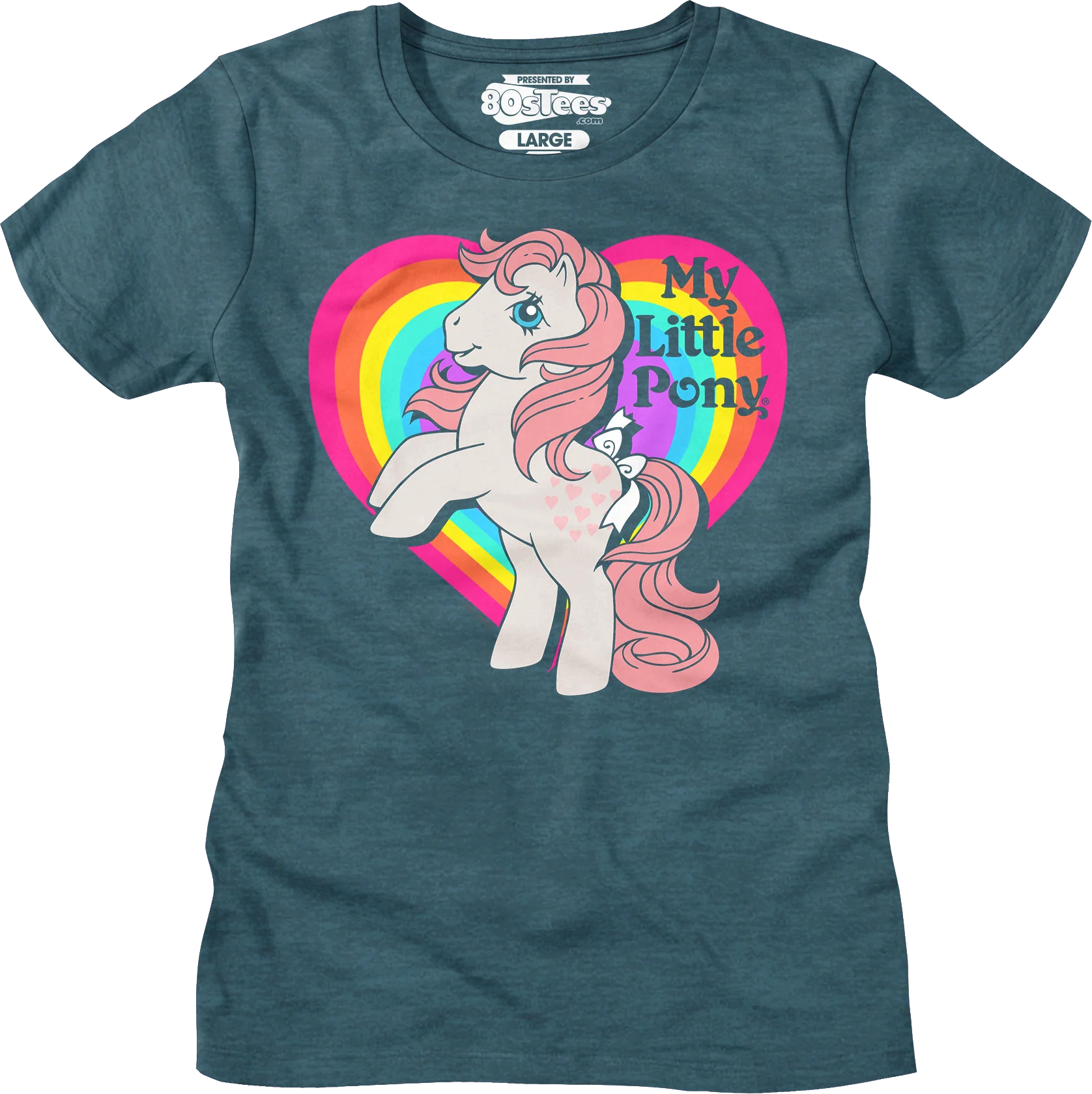 Womens Peachy Rainbow Heart My Little Pony Shirt - Image 7