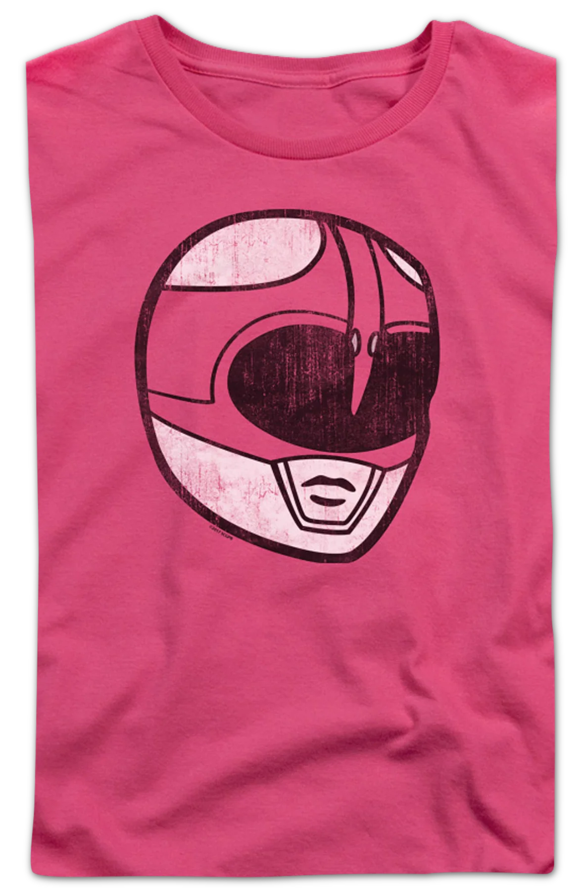 Womens Pink Ranger Helmet Mighty Morphin Power Rangers Shirt - Image 2