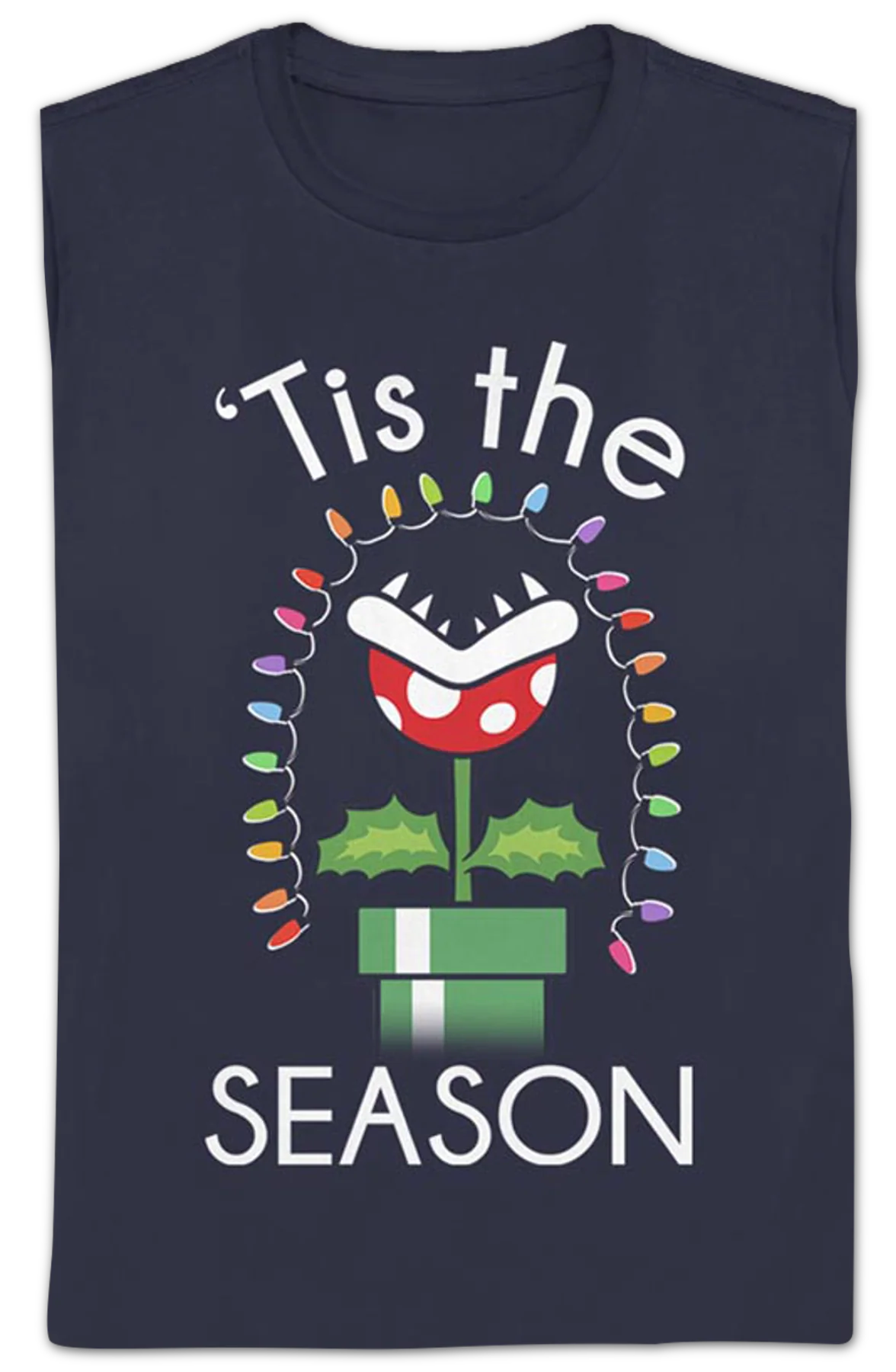Womens Piranha Plant 'Tis The Season Super Mario Bros. Shirt - Image 2