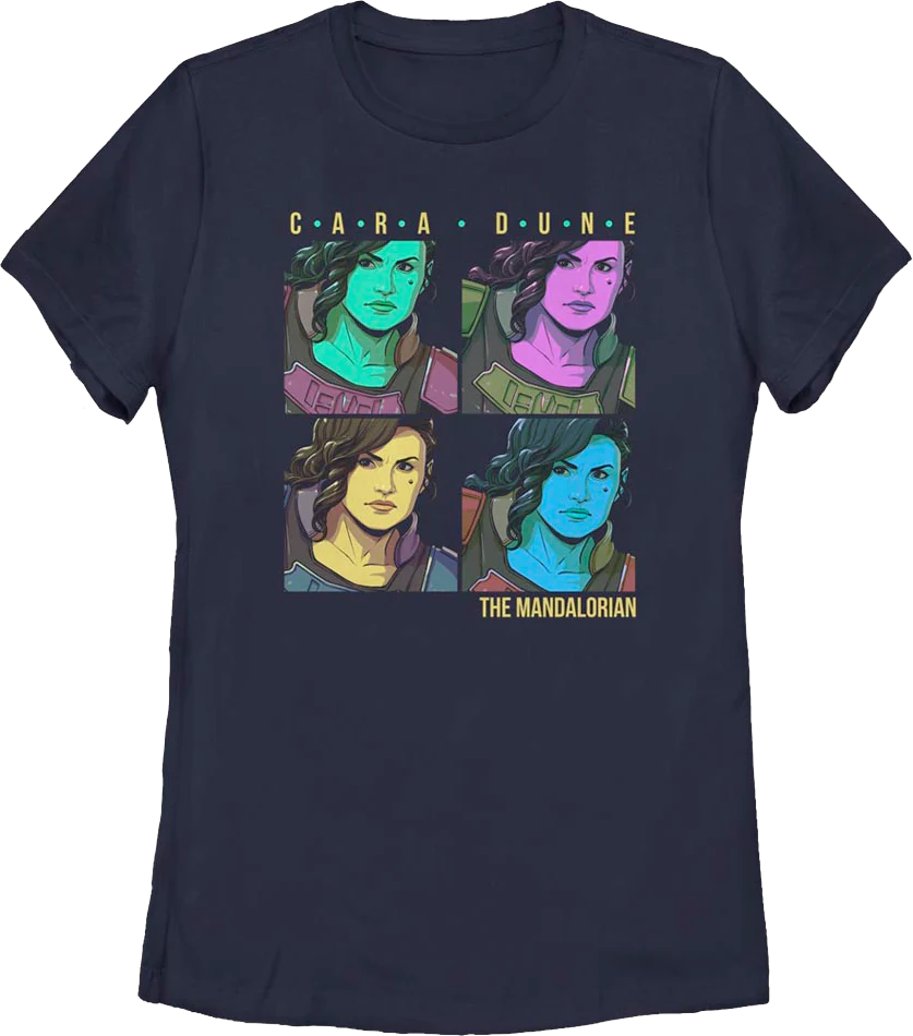 Womens Pop Art Cara Dune Mandalorian Star Wars Shirt