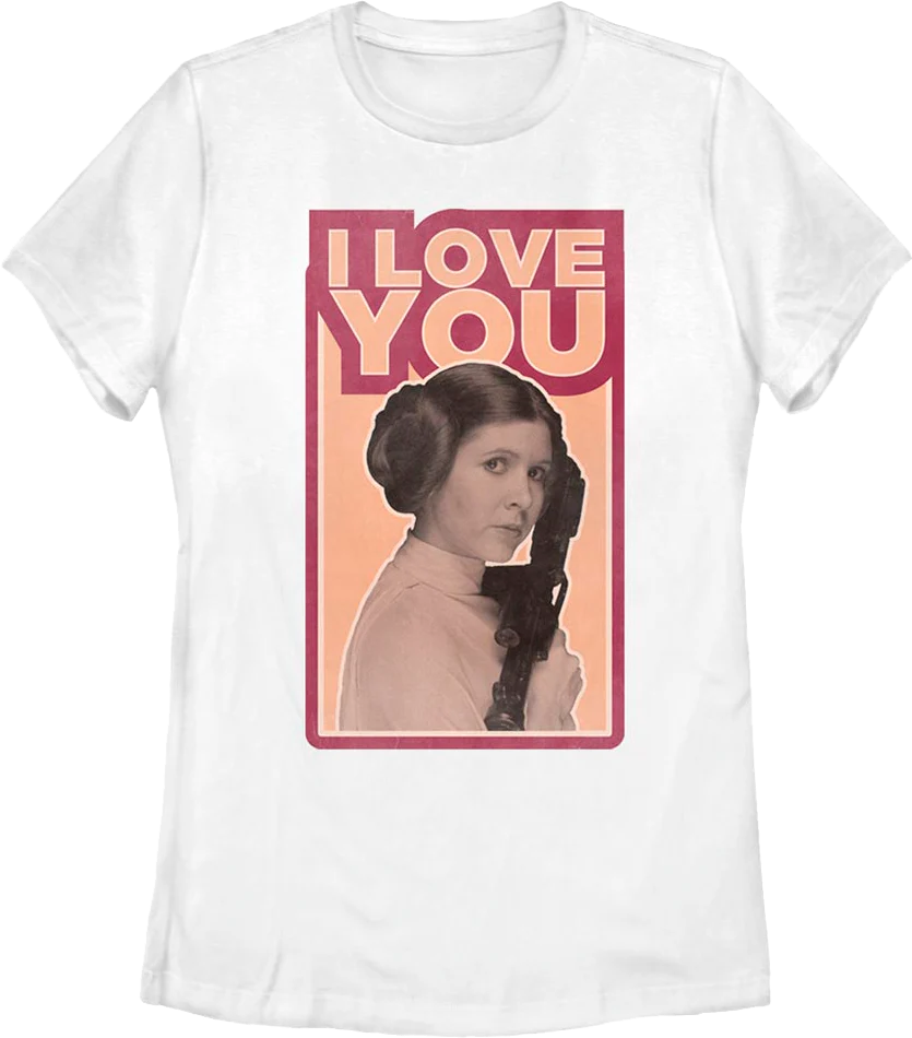 Womens Princess Leia I Love You Star Wars Shirt