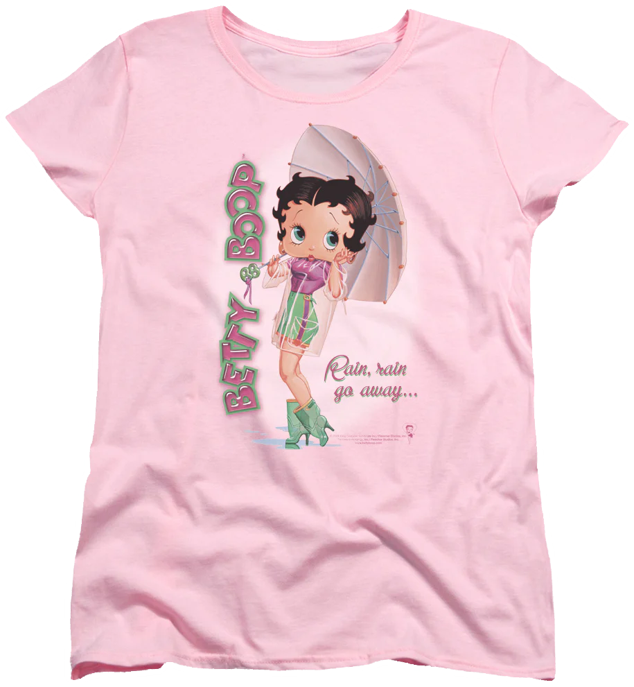 Womens Rain Rain Go Away Betty Boop Shirt