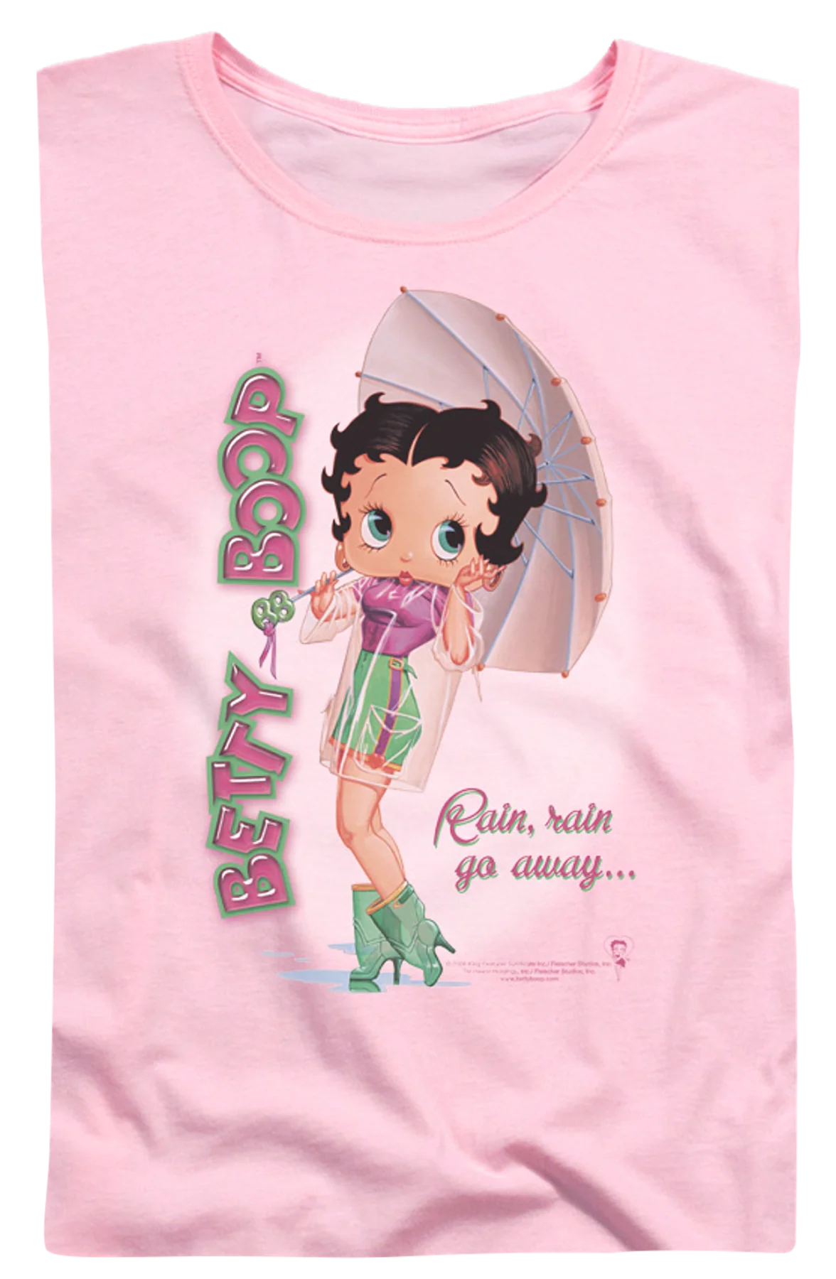 Womens Rain Rain Go Away Betty Boop Shirt - Image 2
