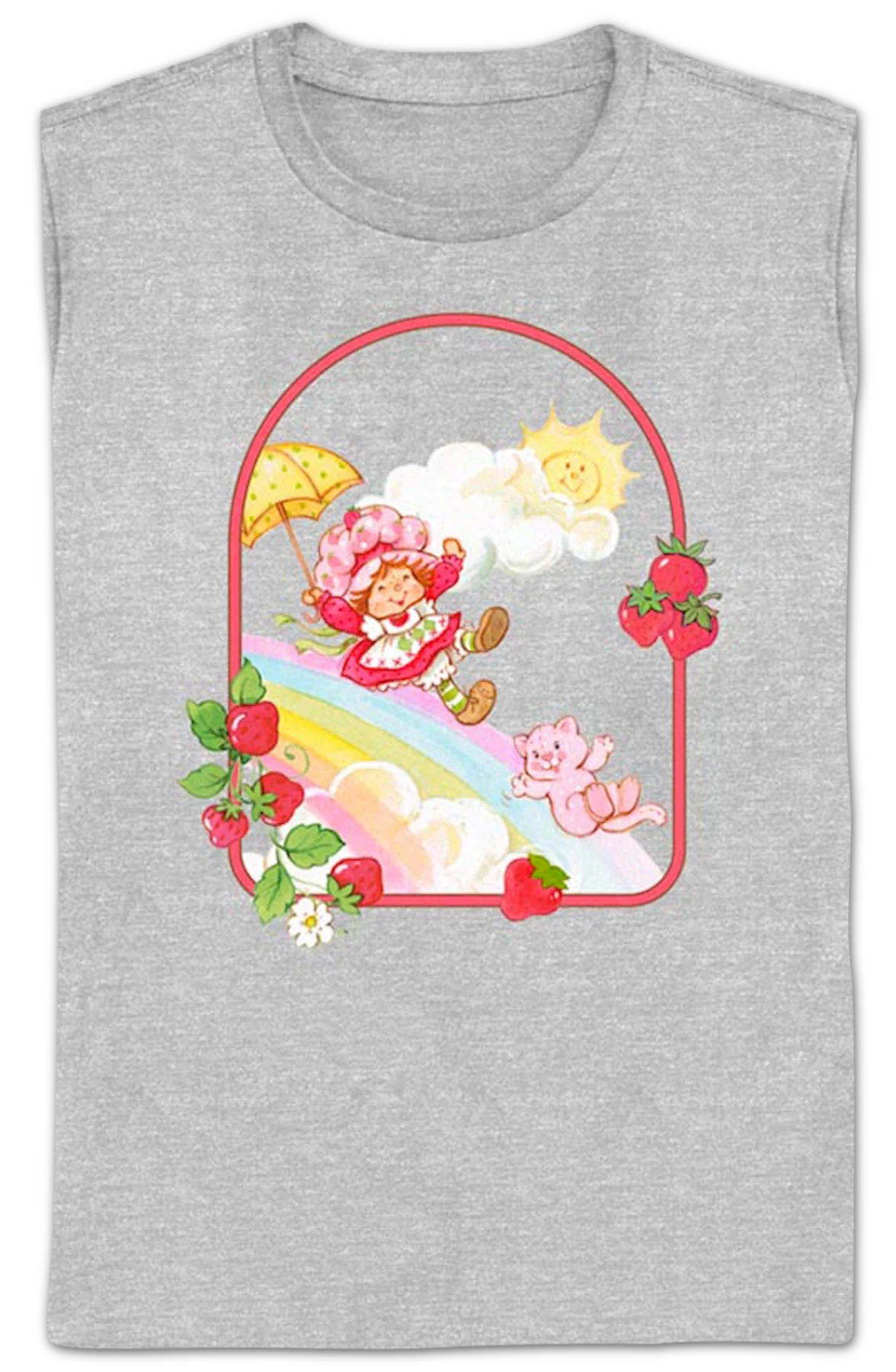 Womens Rainbow Slide Strawberry Shortcake Shirt - Image 2