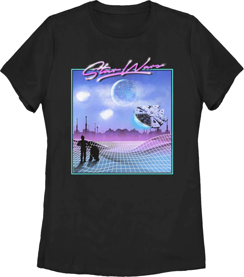 Womens Retro Millennium Falcon Flight Star Wars Shirt