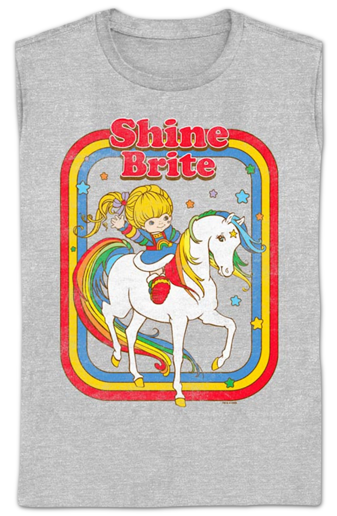 Womens Retro Shine Brite Colorful Frame Rainbow Brite Shirt - Image 2