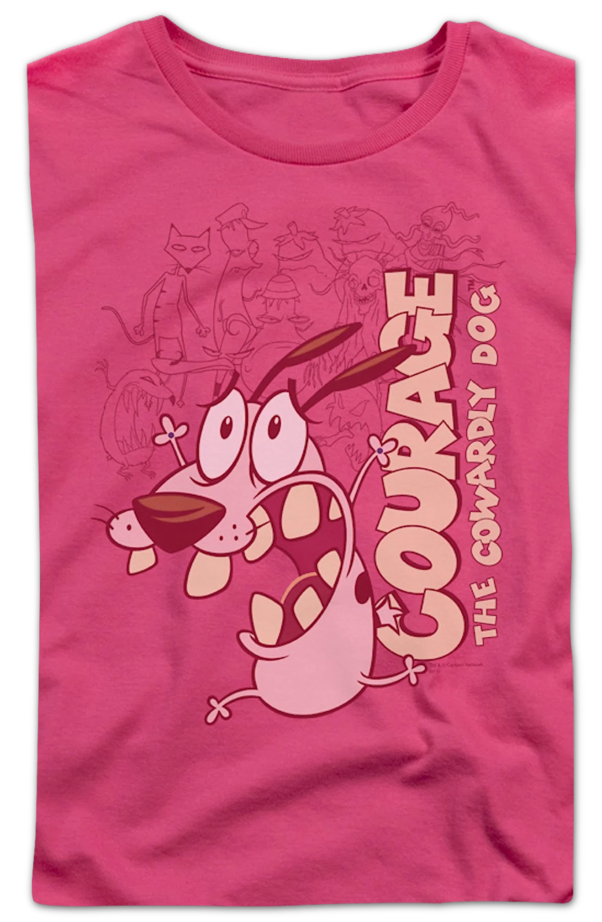 Womens Running Scared Courage The Cowardly Dog Shirt - Image 2