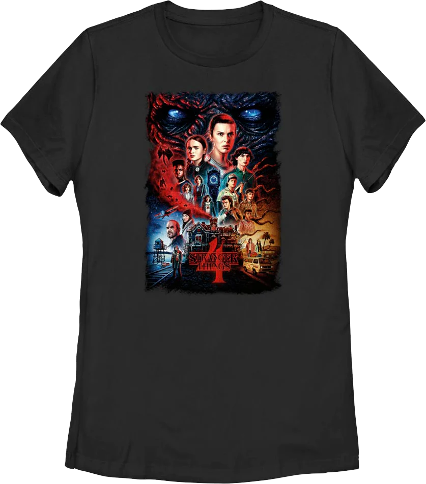 Womens Season 4 Poster Stranger Things Shirt