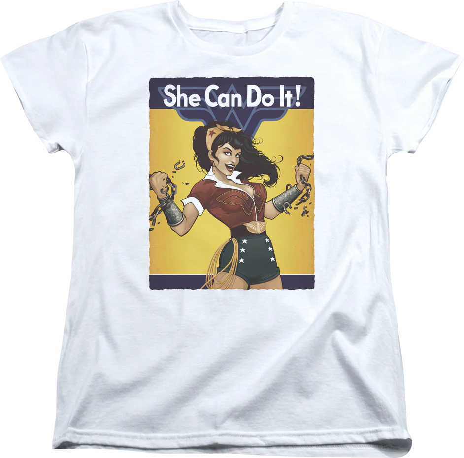 Womens She Can Do It Wonder Woman Shirt