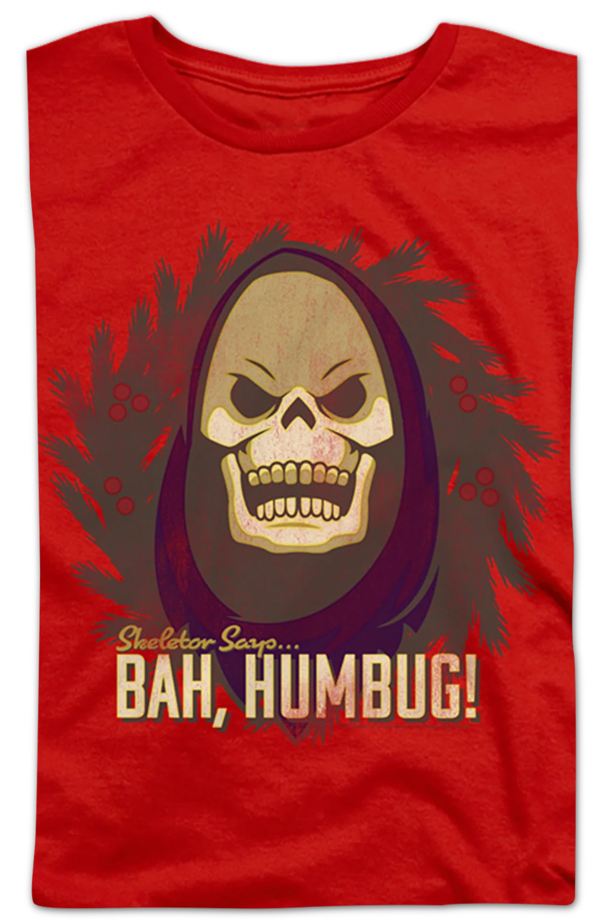 Womens Skeletor Says Bah Humbug Masters of the Universe Shirt - Image 2