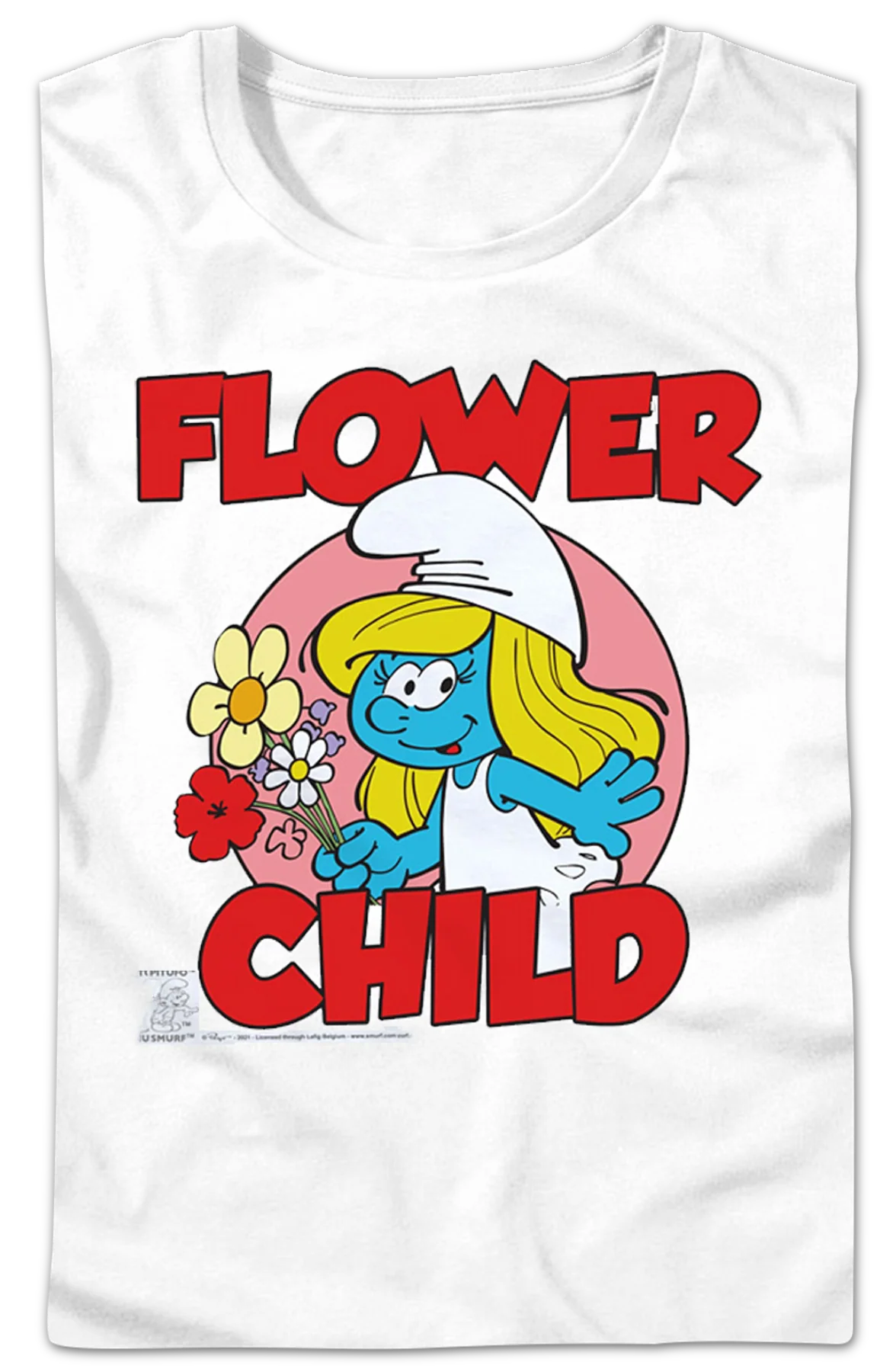 Womens Smurfette Flower Child Smurfs Shirt - Image 2