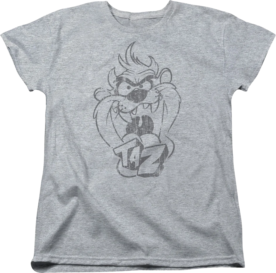 Womens Taz Sketch Looney Tunes Shirt
