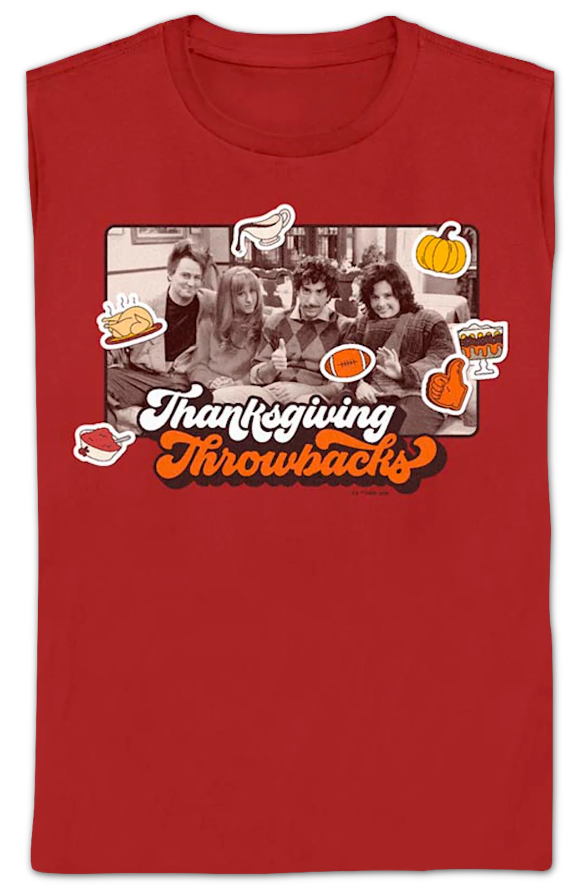 Womens Thanksgiving Throwbacks Friends Shirt - Image 2