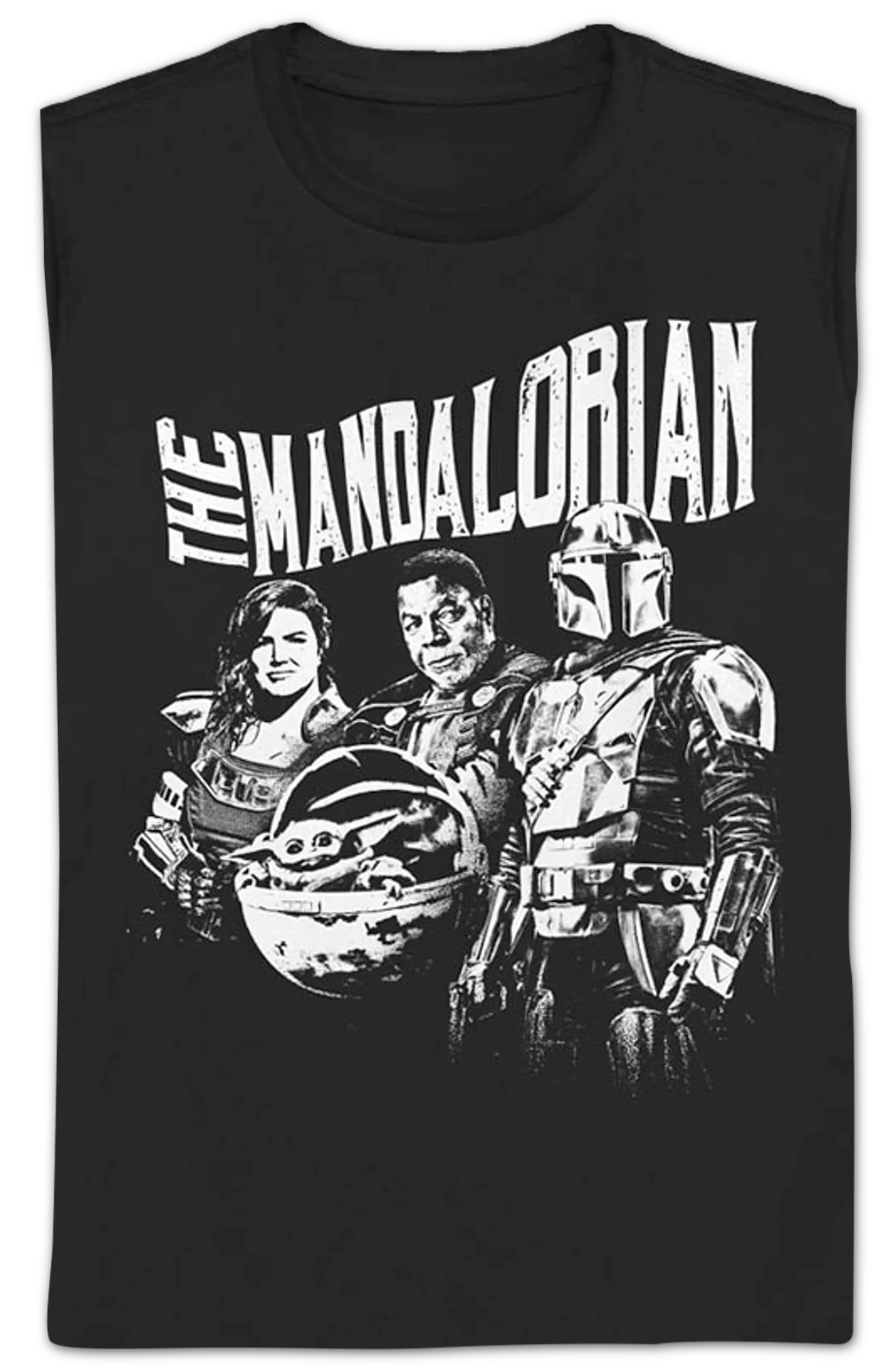 Womens The Mandalorian Black And White Star Wars Shirt - Image 2